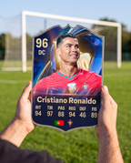 Carta coleccionable de Cristiano Ronaldo en la cancha — Regalos de Fútbol