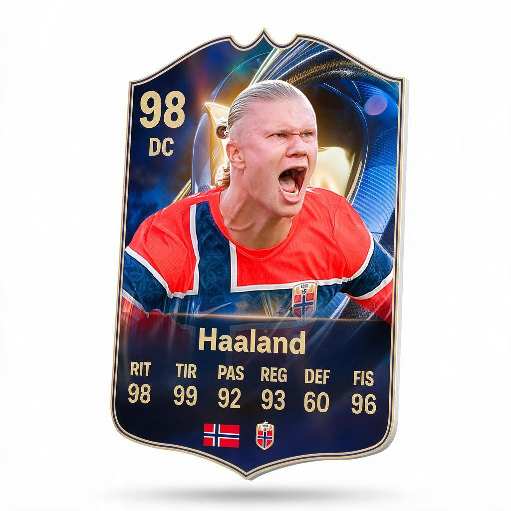 Diseño 2 — carta 3D de Haaland en foamex — Regalos de Fútbol