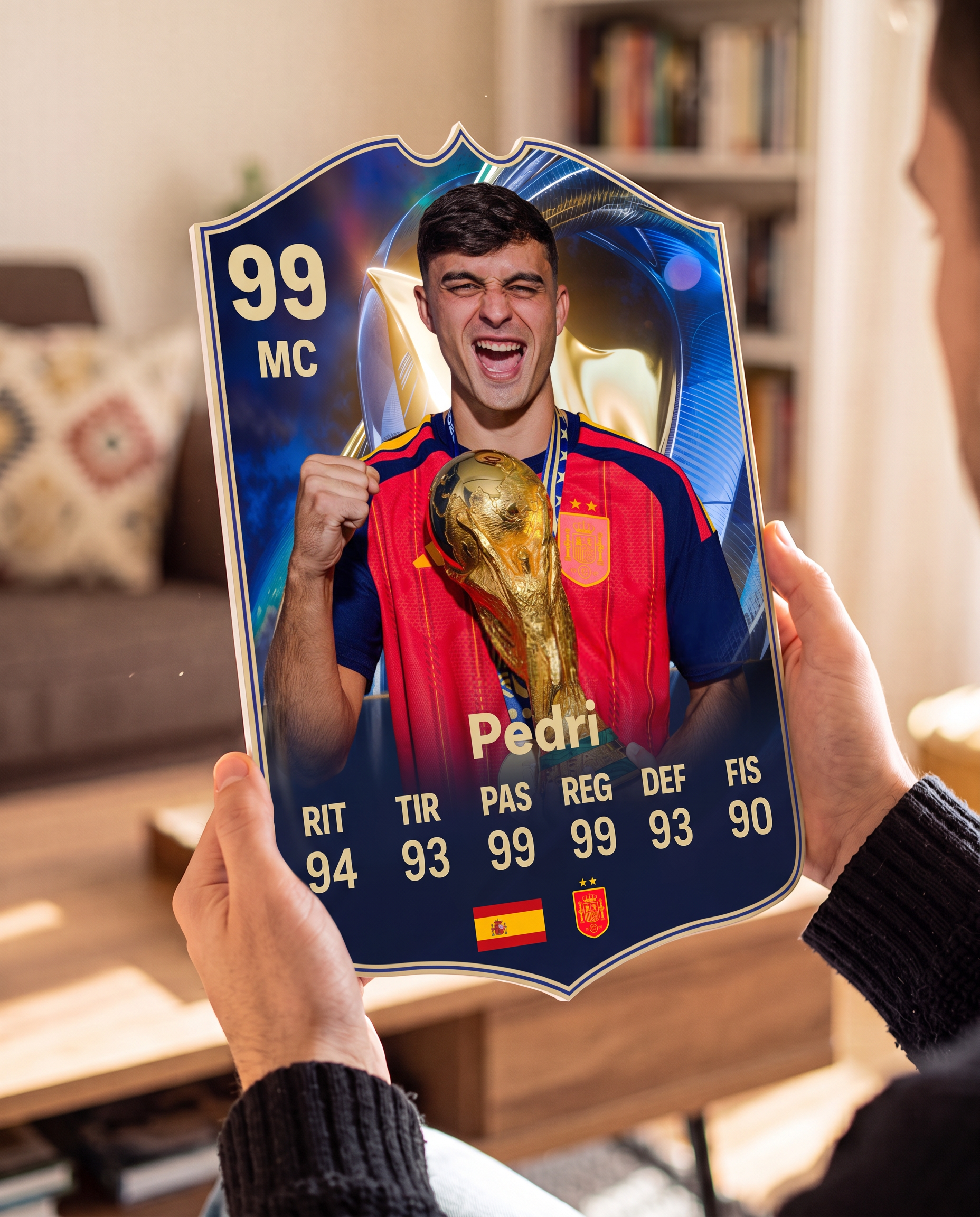 Carta de Pedri en las manos — foamex 5 mm — Regalos de Fútbol