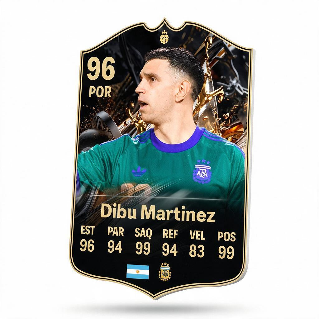 Diseño 2 — carta 3D de Dibu Martínez en foamex — Regalos de Fútbol
