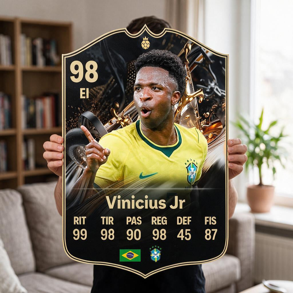Diseño 2 — carta gigante de Vinicius Jr — Regalos de Fútbol