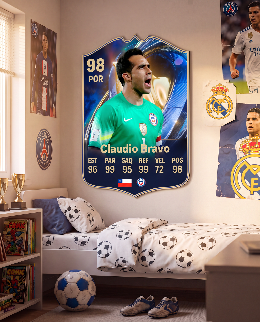 Carta de Claudio Bravo colgada en la pared de la pieza — Regalos de Fútbol