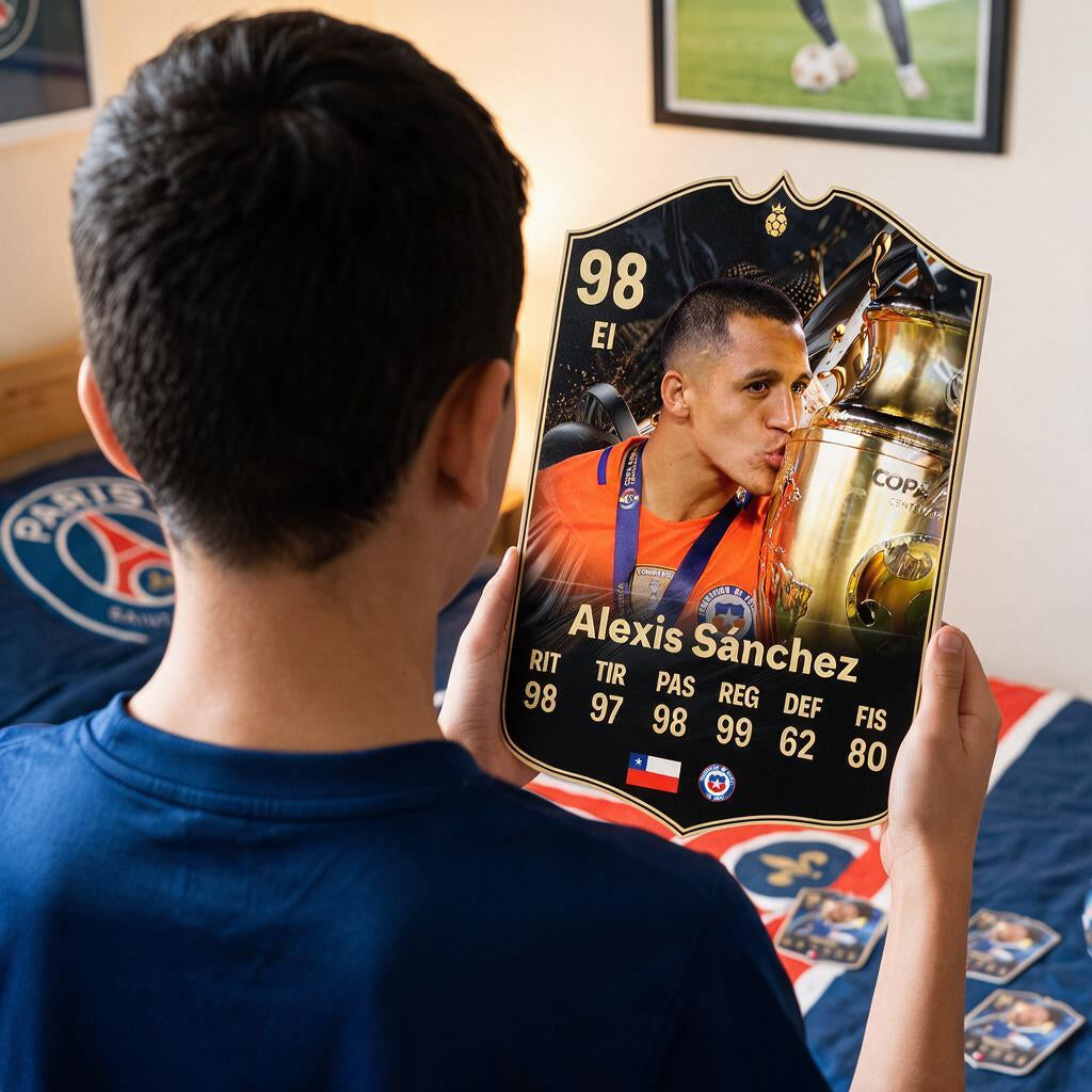 Diseño 1 — niño con la carta de Alexis en su pieza — Regalos de Fútbol
