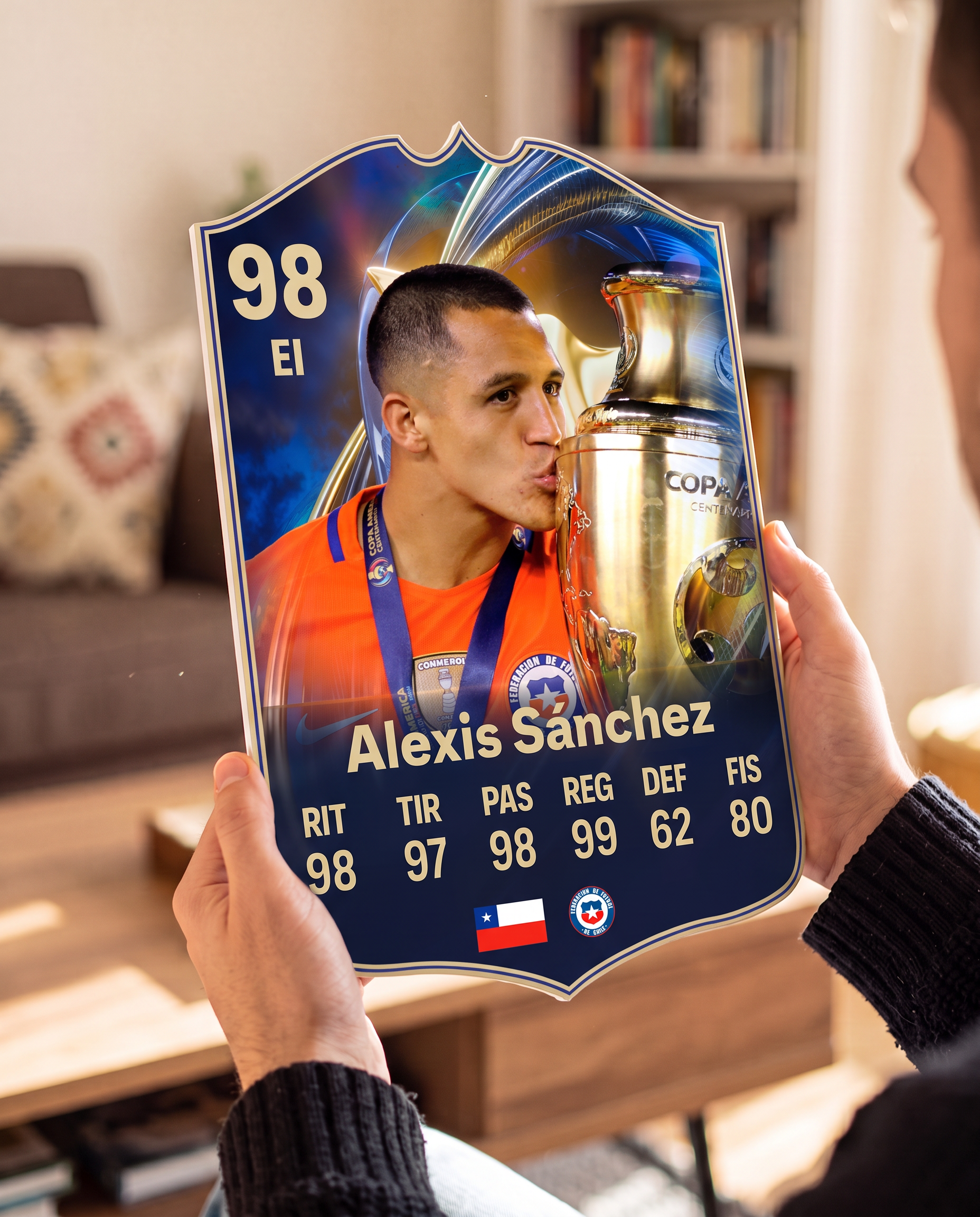 Carta de Alexis Sánchez en las manos — foamex 5 mm — Regalos de Fútbol
