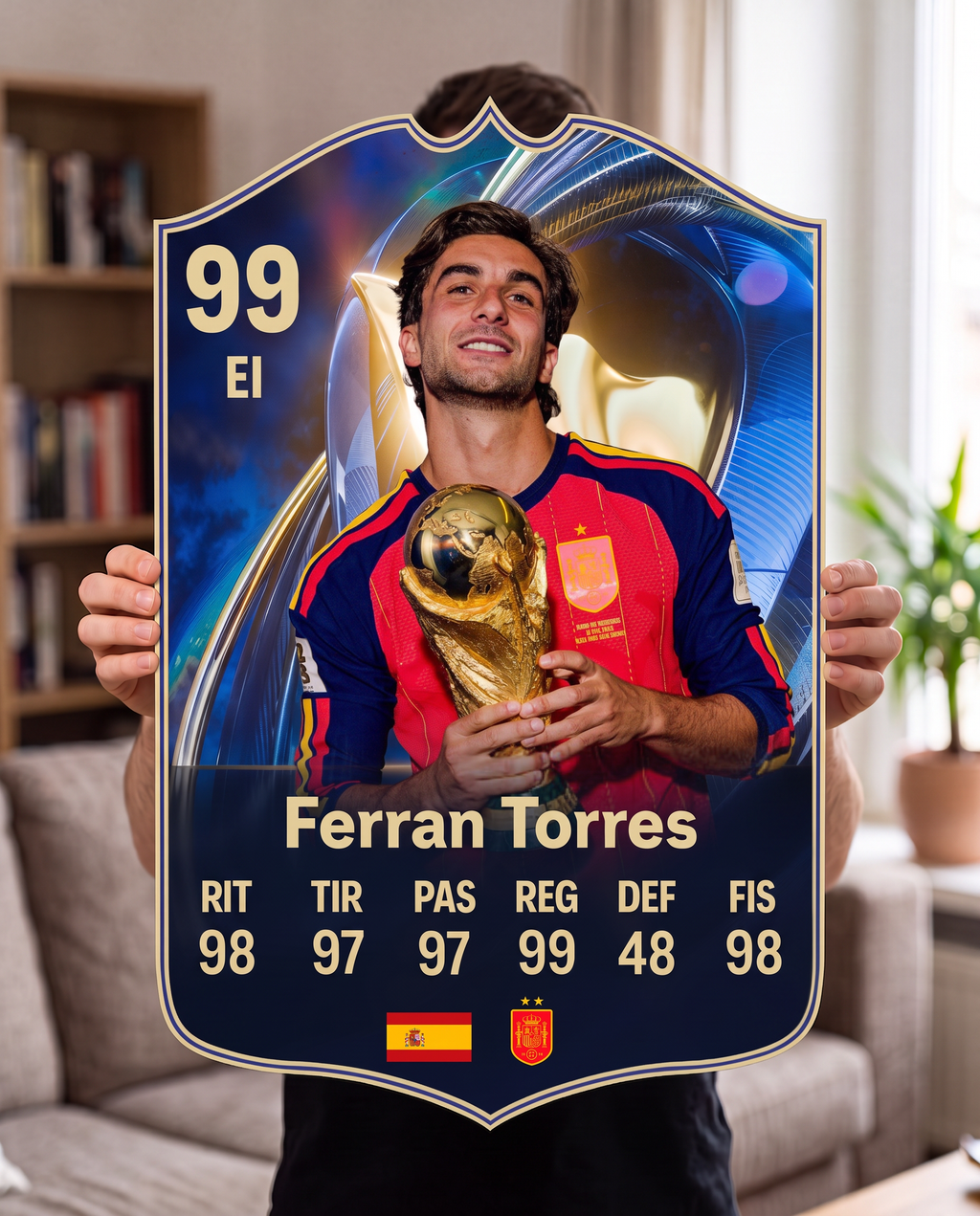 Carta gigante de Ferran Torres tamaño Grande — Regalos de Fútbol