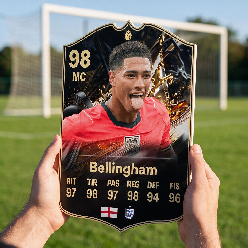Diseño 6 — carta de Bellingham en la cancha — Regalos de Fútbol