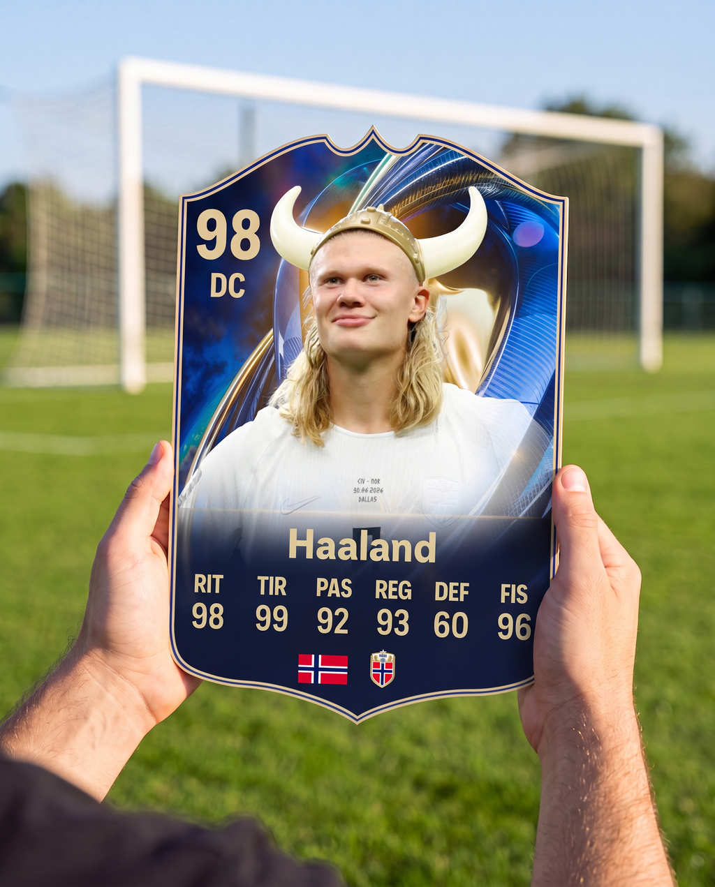 Carta coleccionable de Haaland en la cancha — Regalos de Fútbol