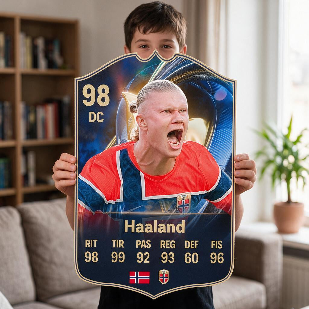 Diseño 2 — carta gigante de Haaland — Regalos de Fútbol