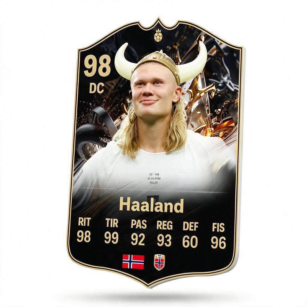Diseño 5 — carta 3D de Haaland en foamex — Regalos de Fútbol