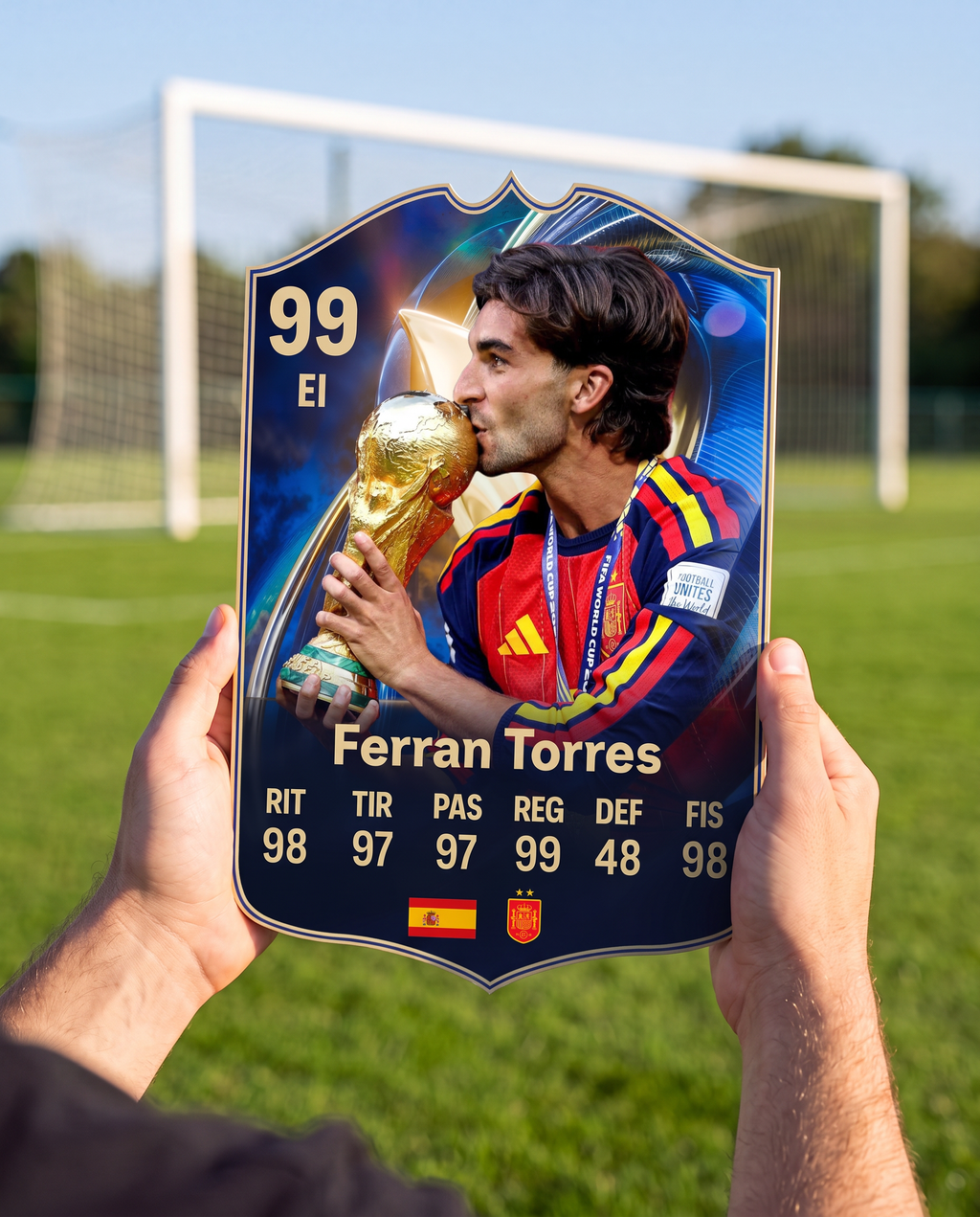 Diseño 2 — carta de Ferran Torres en la cancha — Regalos de Fútbol
