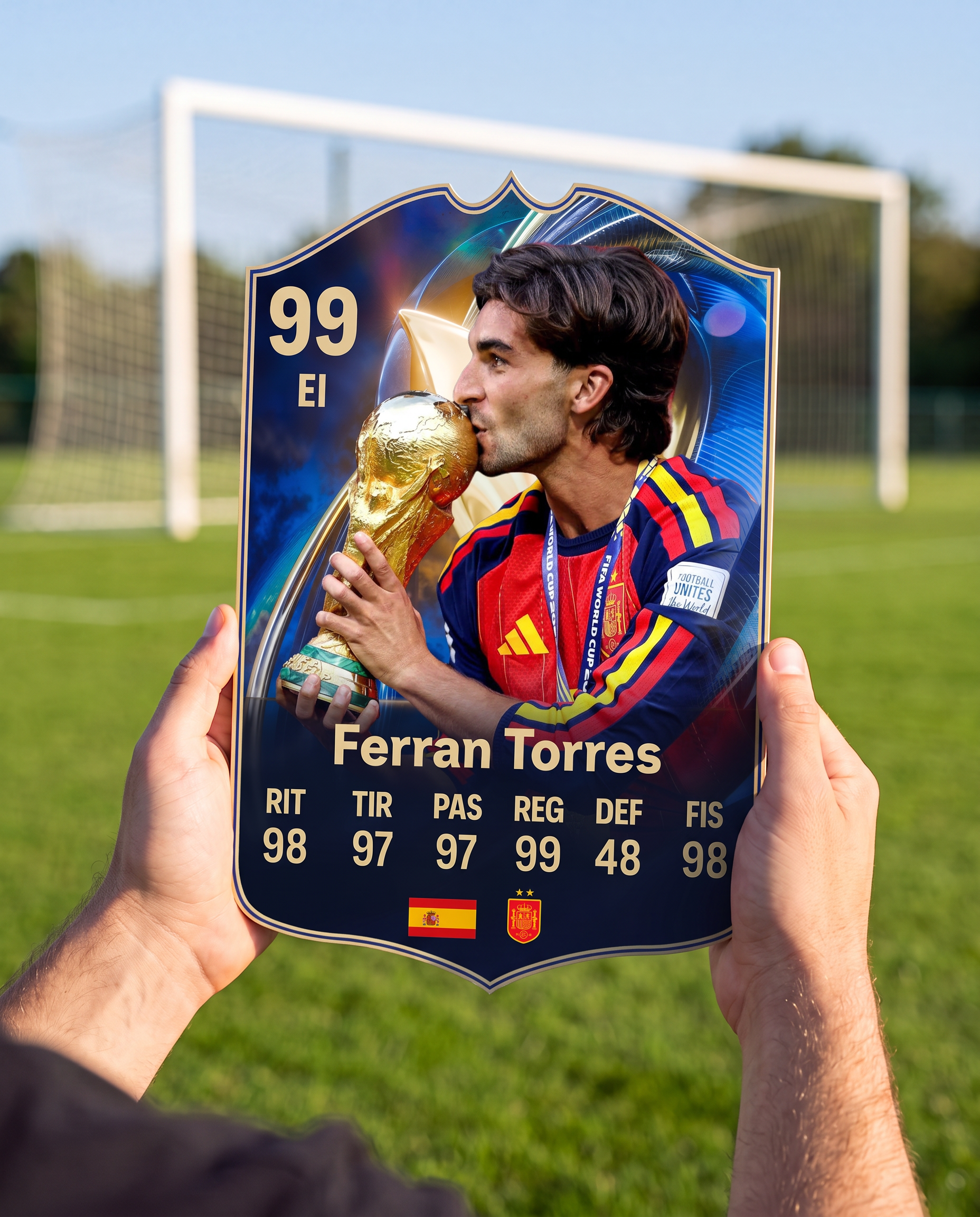 Diseño 2 — carta de Ferran Torres en la cancha — Regalos de Fútbol