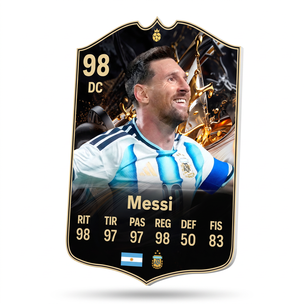 Diseño 4 — carta 3D de Messi en foamex — Regalos de Fútbol