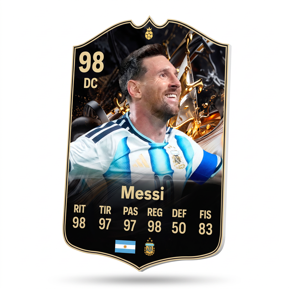 Diseño 4 — carta 3D de Messi en foamex — Regalos de Fútbol