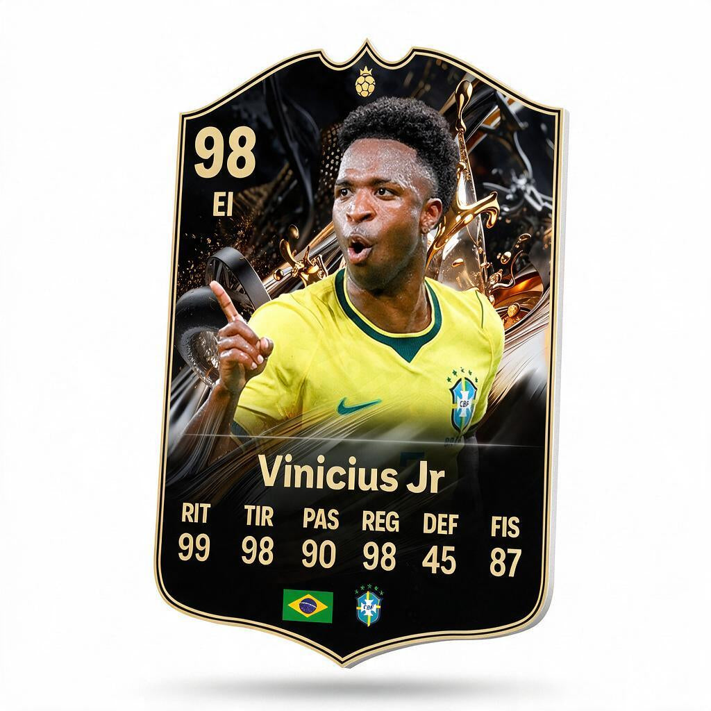 Diseño 2 — carta 3D de Vinicius Jr en foamex — Regalos de Fútbol