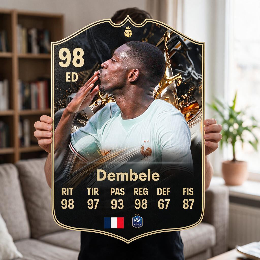Diseño 2 — carta gigante de Dembélé — Regalos de Fútbol