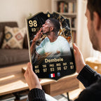 Diseño 2 — carta de Dembélé en las manos — Regalos de Fútbol