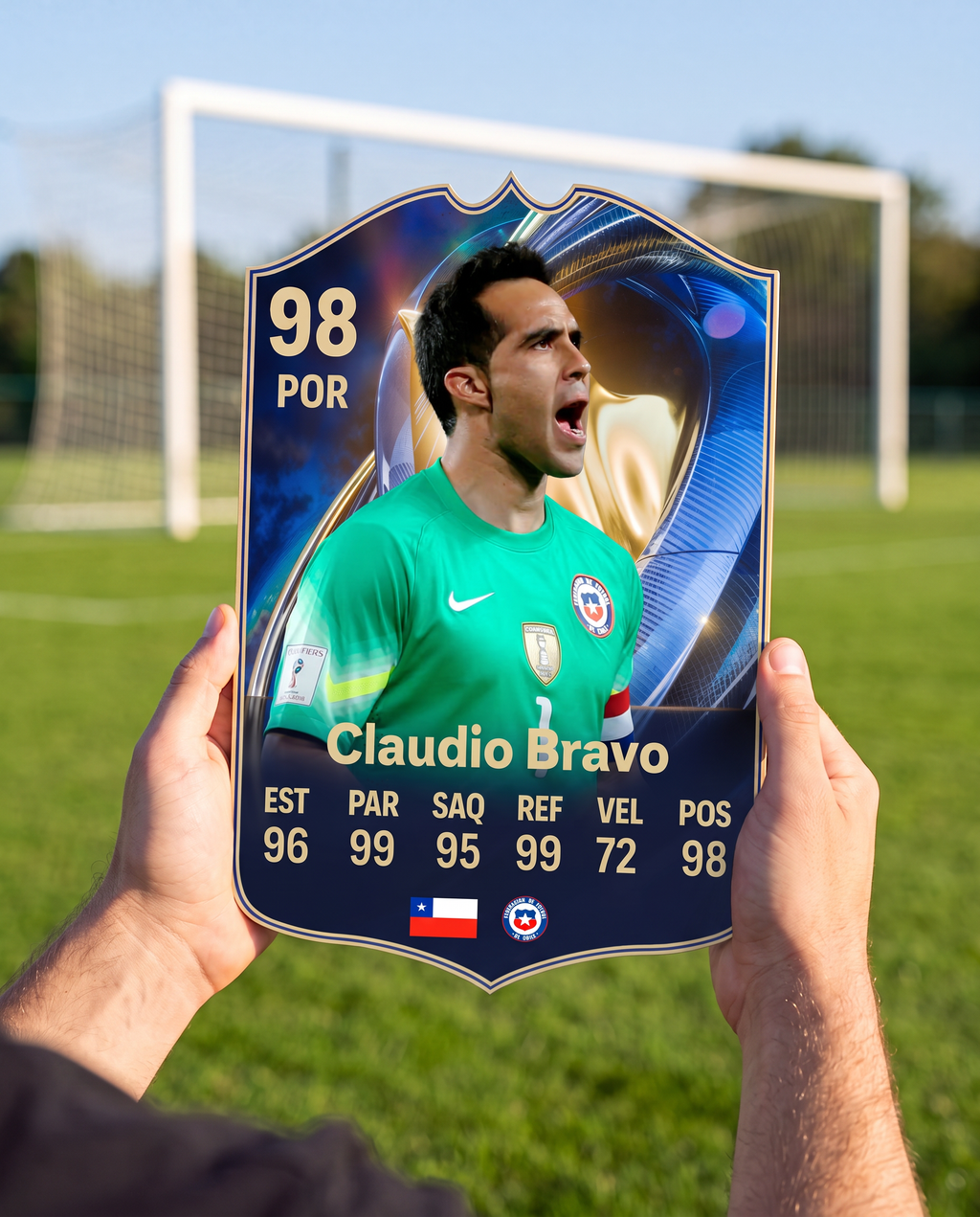 Carta coleccionable de Claudio Bravo en la cancha — Regalos de Fútbol