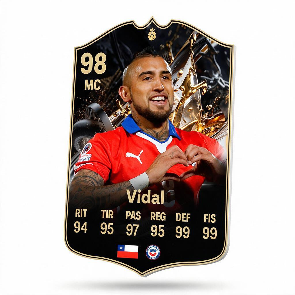 Diseño 1 — carta 3D de Vidal en foamex — Regalos de Fútbol