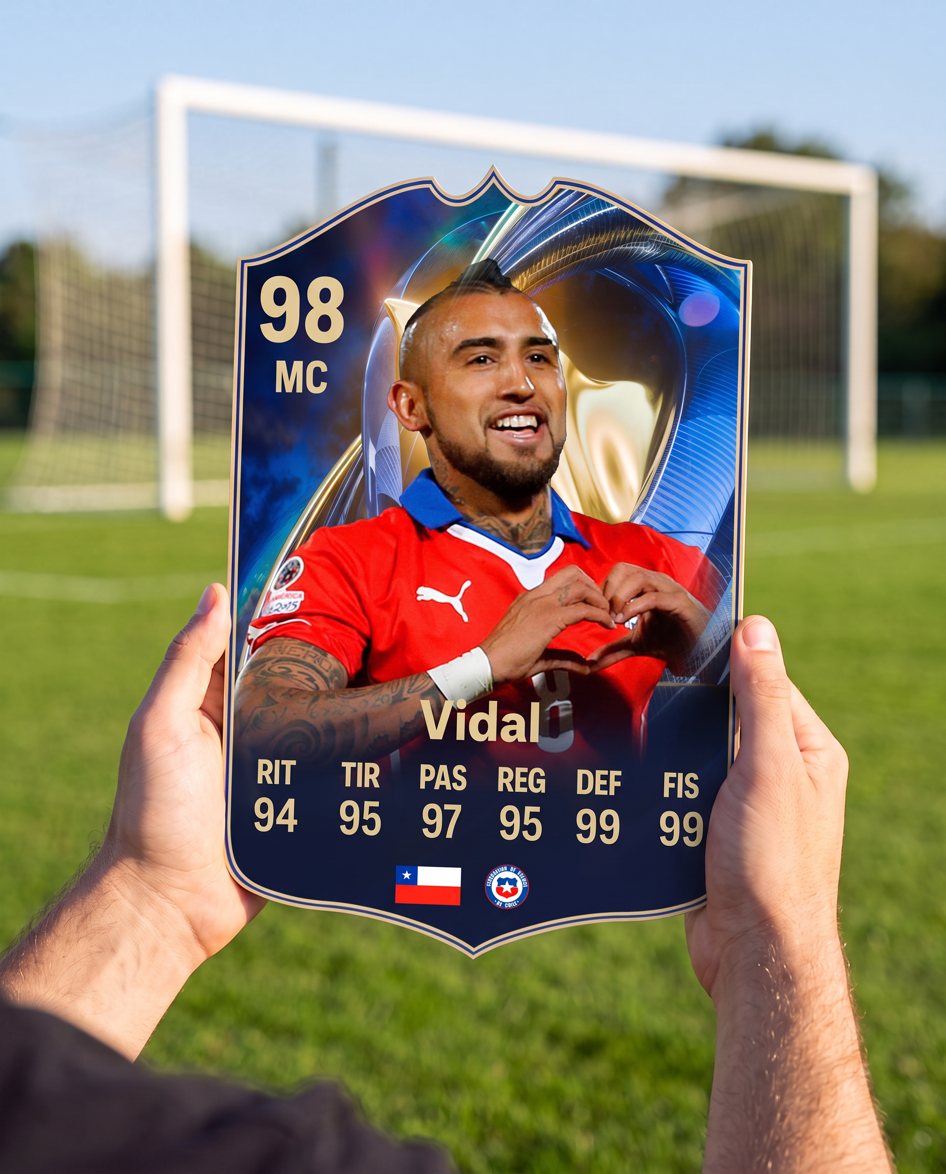 Carta coleccionable de Arturo Vidal en la cancha — Regalos de Fútbol