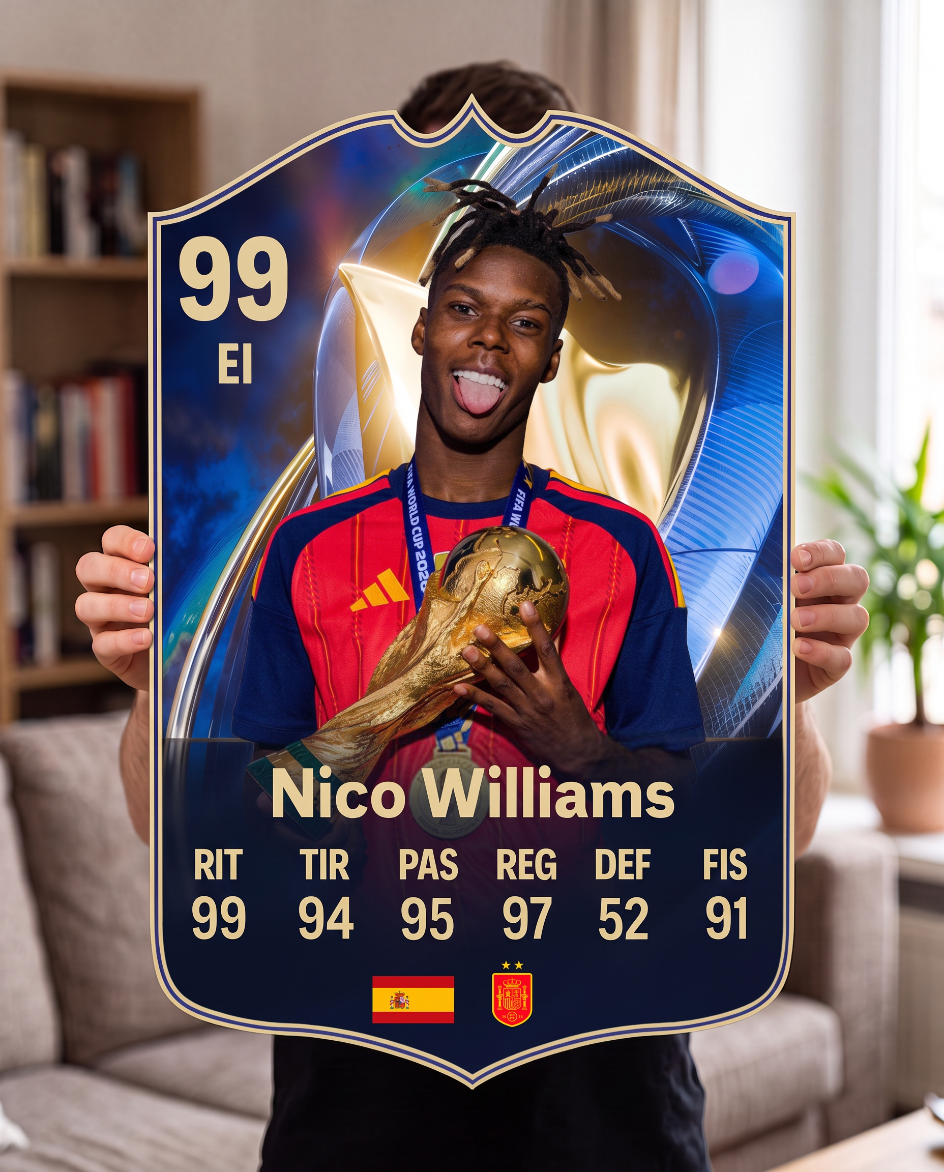 Diseño 2 — carta gigante de Nico Williams — Regalos de Fútbol