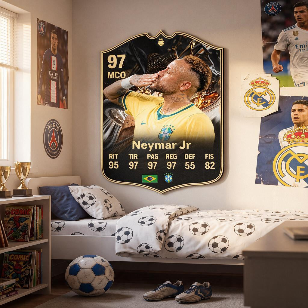 Diseño 1 — carta de Neymar Jr en la pared — Regalos de Fútbol