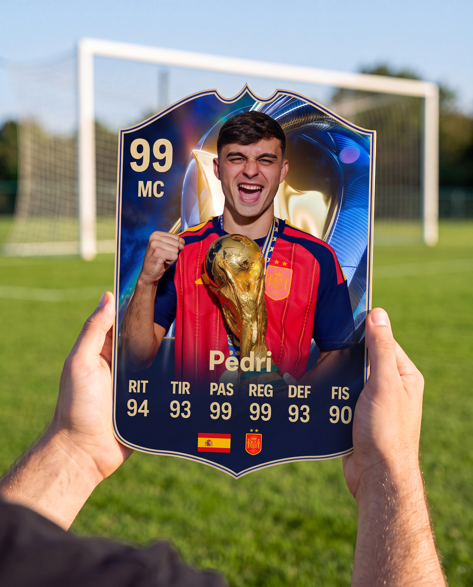 Carta coleccionable de Pedri en la cancha — Regalos de Fútbol