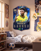 Carta de Vinicius Jr colgada en la pared de la pieza — Regalos de Fútbol