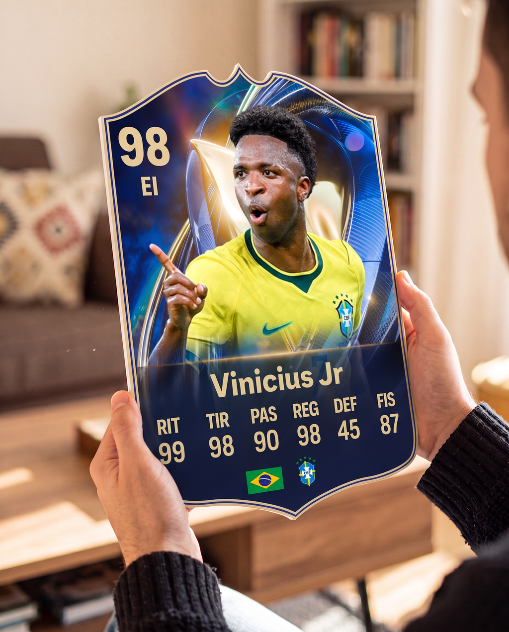 Carta de Vinicius Jr en las manos — foamex 5 mm — Regalos de Fútbol