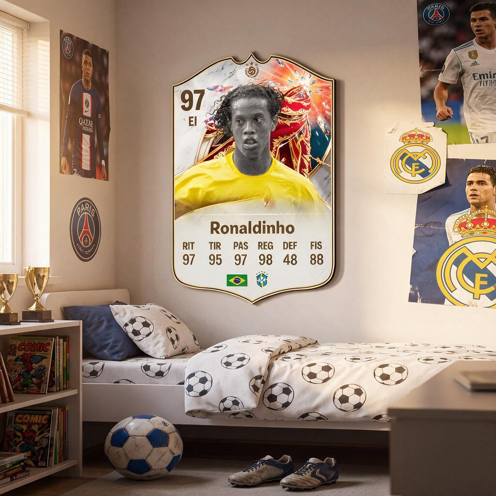 Diseño 2 — carta de Ronaldinho en la pared — Regalos de Fútbol