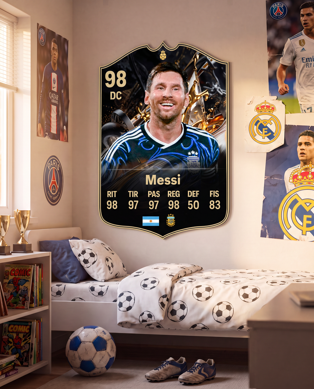 Diseño 5 — carta de Messi en la pared — Regalos de Fútbol