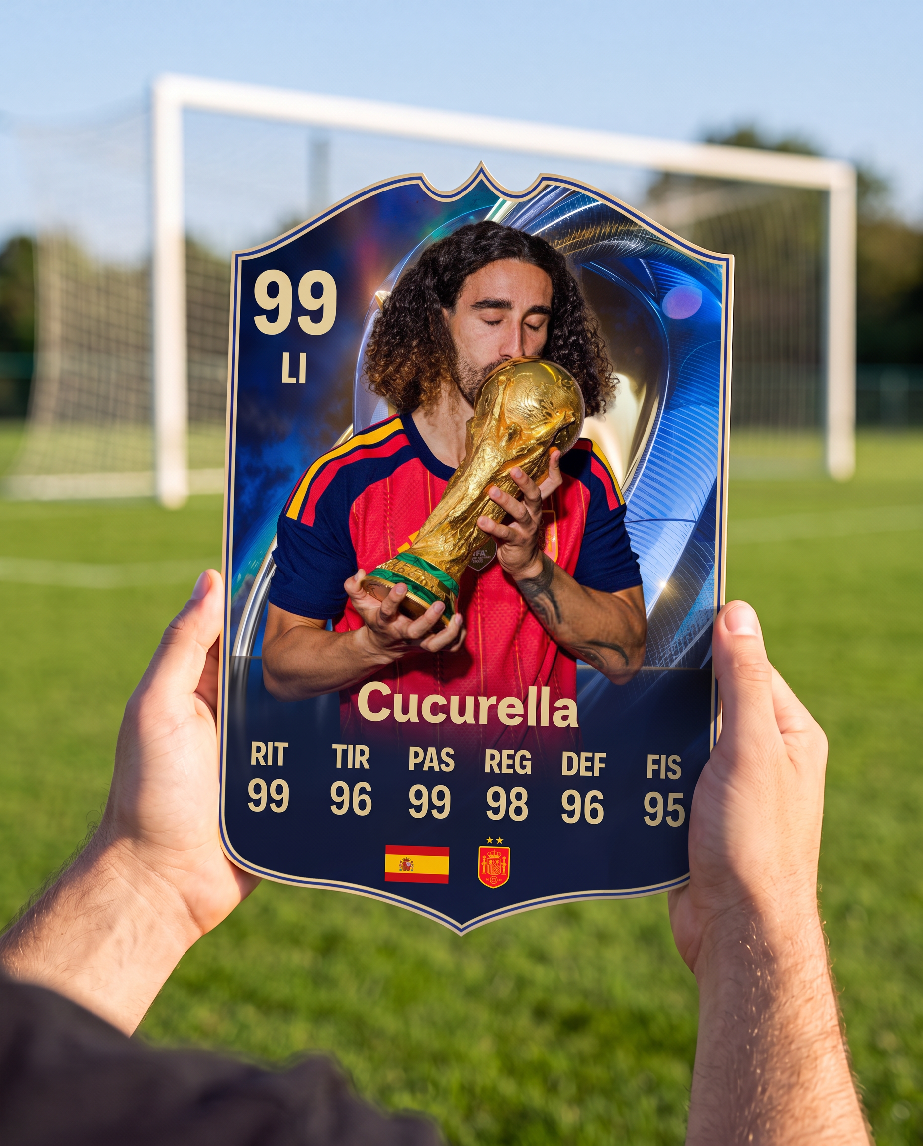 Diseño 2 — carta de Cucurella en la cancha — Regalos de Fútbol