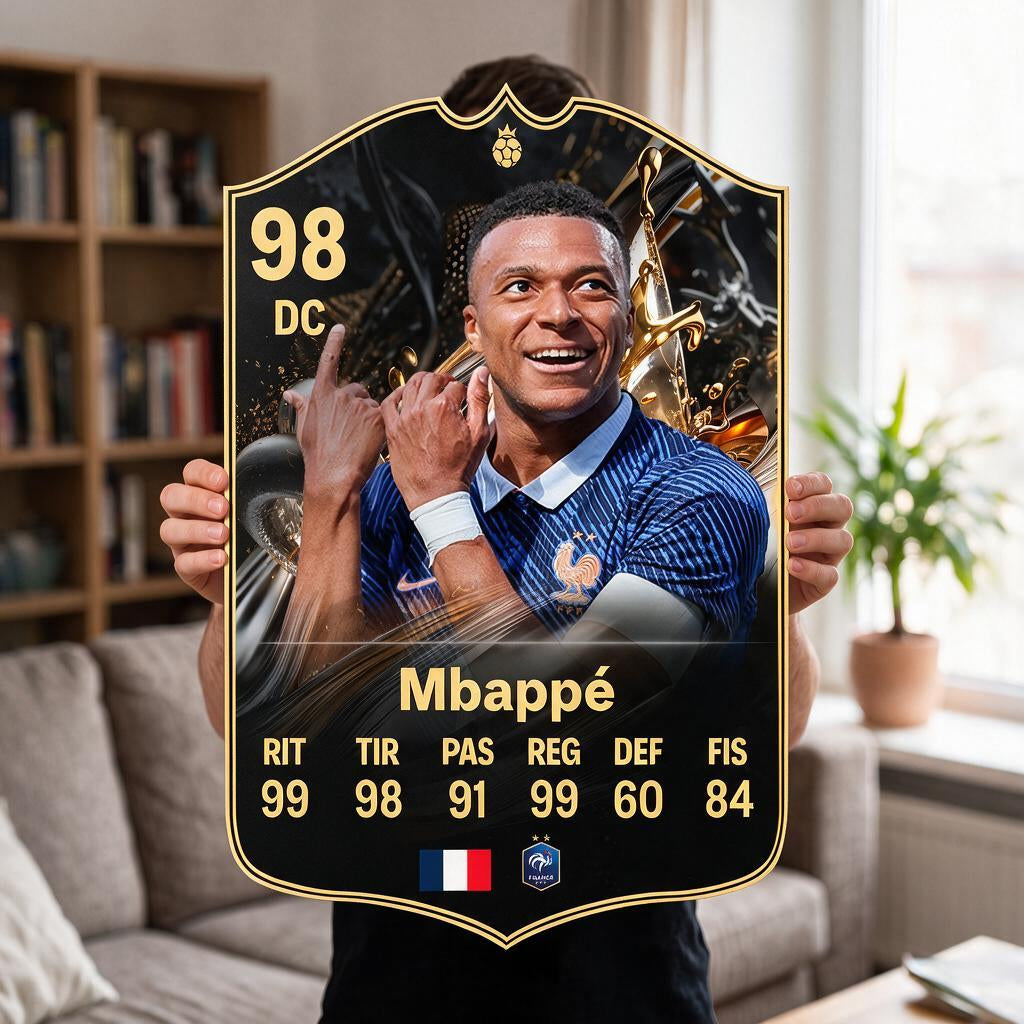 Diseño 1 — carta gigante de Mbappé — Regalos de Fútbol