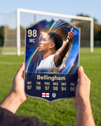 Carta coleccionable de Bellingham en la cancha — Regalos de Fútbol