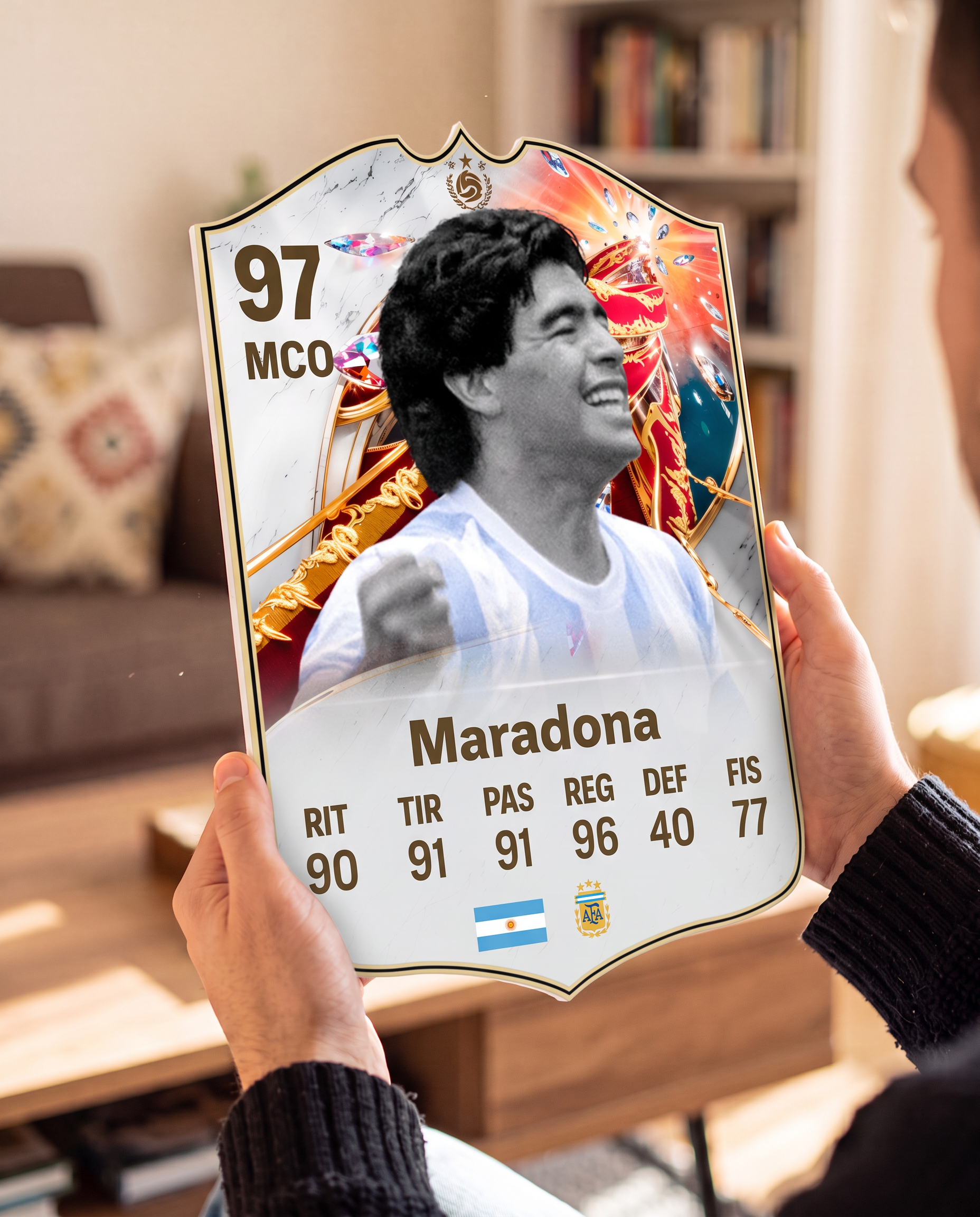 Carta de Maradona en las manos — foamex 5 mm — Regalos de Fútbol
