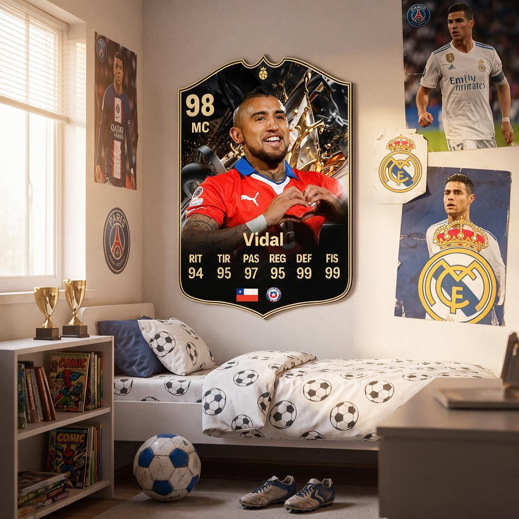 Diseño 1 — carta de Vidal en la pared — Regalos de Fútbol