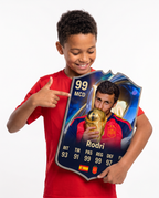 Diseño 2 — niño mostrando su carta de Rodri — Regalos de Fútbol