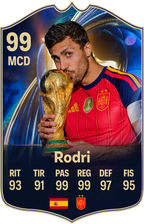 Arte de la carta coleccionable de Rodri — Regalos de Fútbol